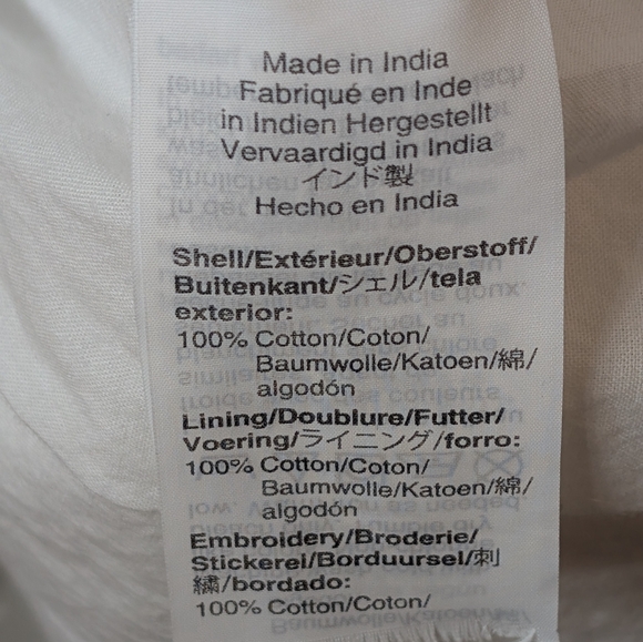 J. Crew Mercantile White Short-Sleeve Eyelet Collared Tie Front Dress, XXL - Picture 6 of 6